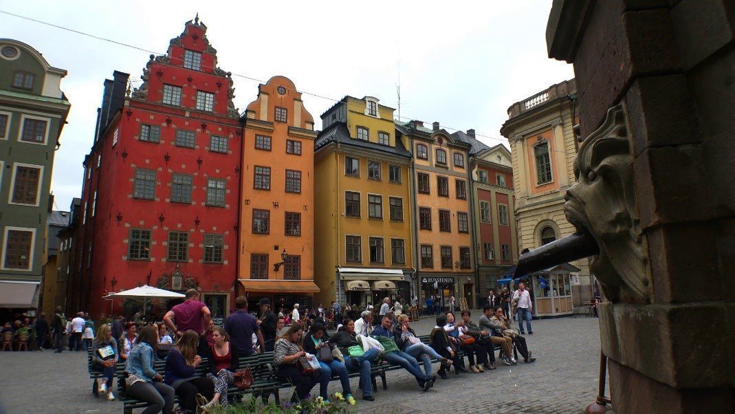 Charming square in Stockholm
